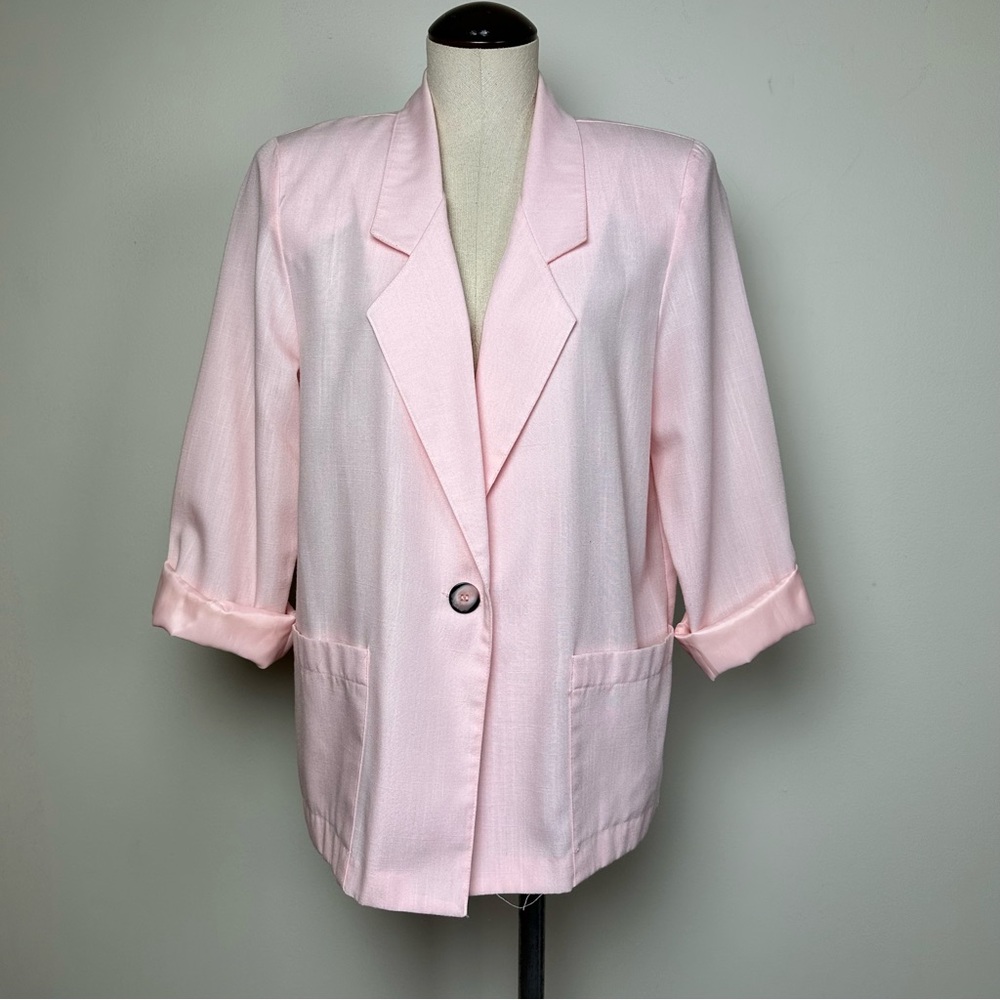 Vintage Light Pink Oversize Blazer